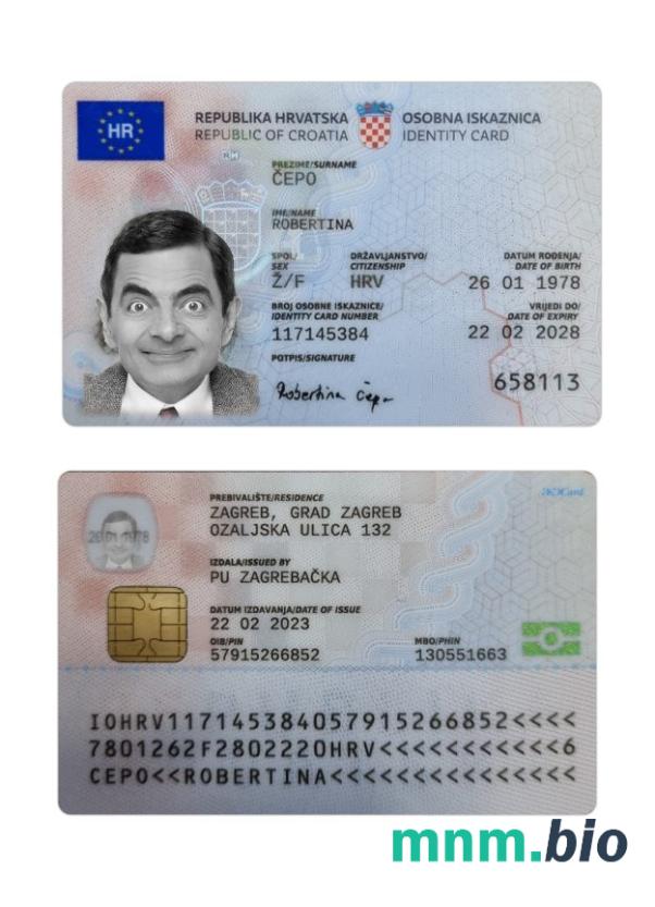 Karta identyfikacyjna Chorwacji 2023-obecnie